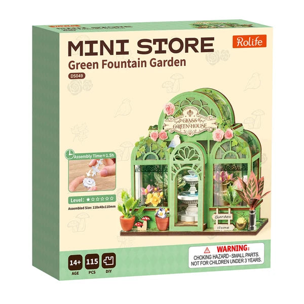 Rolife Green Fountain Garden DIY Miniature House